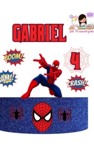 Arquivo Corte Topo de Bolo Homem Aranha Simples +2brindes