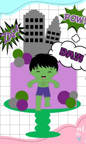 Arquivo Corte: Topo de Bolo Hulk Cute 002