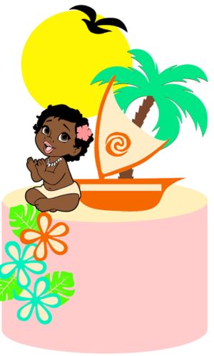 Arquivo Corte: Topo de Bolo Bebê Moana 004