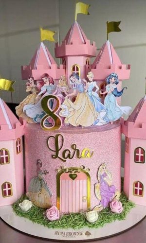 Arquivo Corte Topo de Bolo Princesas Castelo 3d #16571