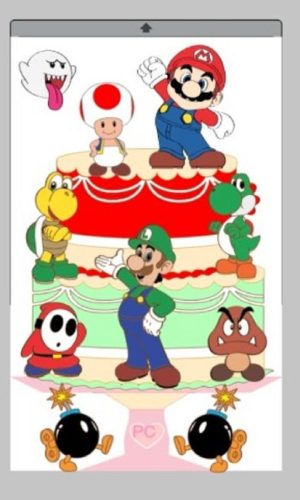 Arquivo Topo de Bolo Super Mario + 4 Arquivos a Sua Escolha