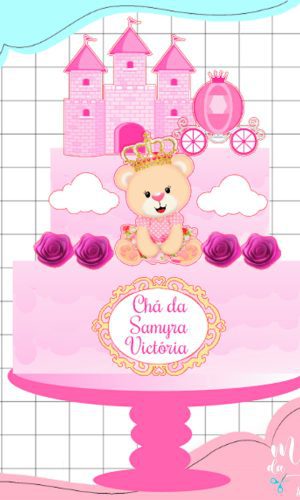 Arquivo Corte: Topo de Bolo Ursinha Princesa 001
