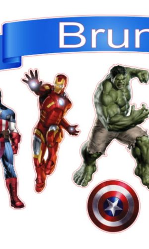 Arquivo Topo de Bolo Vingadores + 4 Arquivos a Sua Escolha