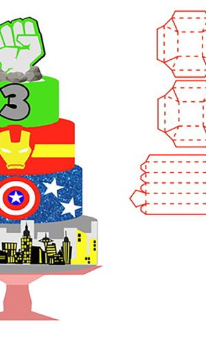 Arquivo Corte: Topo de Bolo Vingadores Cute 001