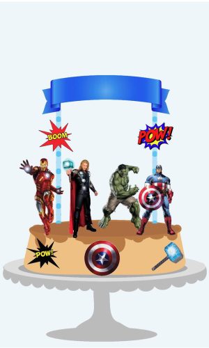 Arquivo Corte topo de bolo Vingadores Studio Pdf -1
