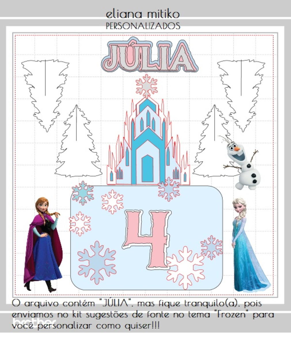 Svg Studio Fcm Cwprj Dxf Ttf Png Kit Dig Topo Frozen Castelo - Imagem 4