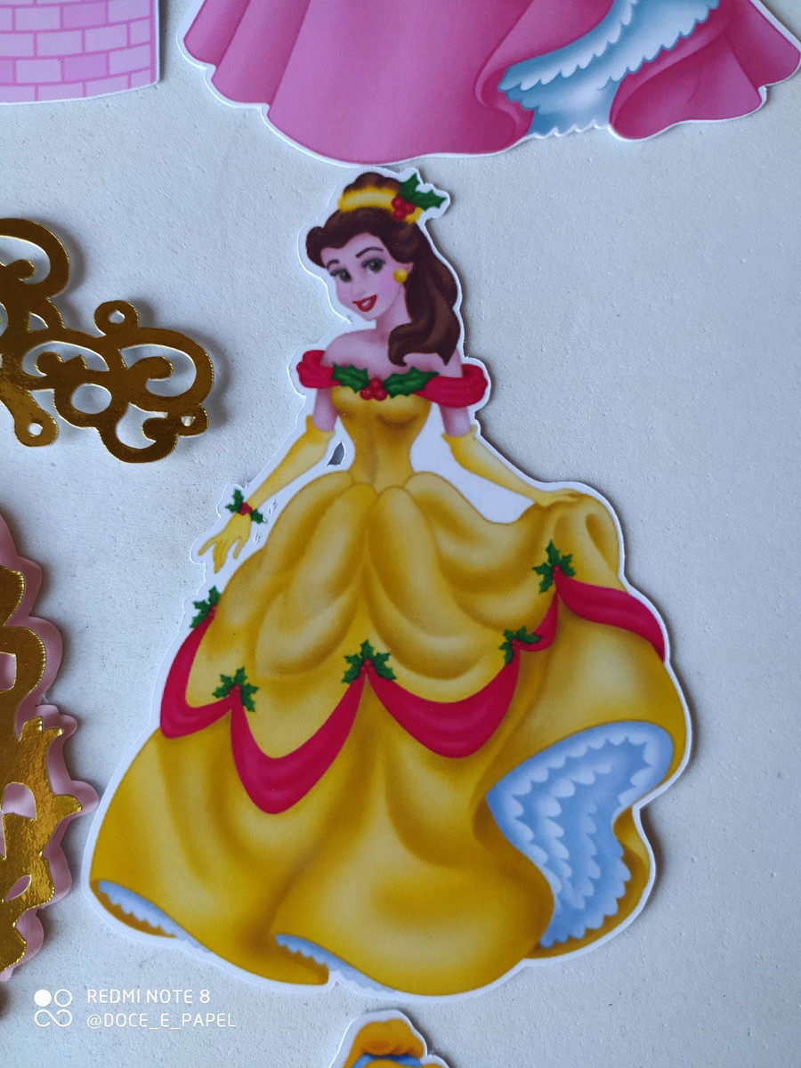Arquivo corte Topo princesas Disney com numeral 5 e espelho - Imagem 4
