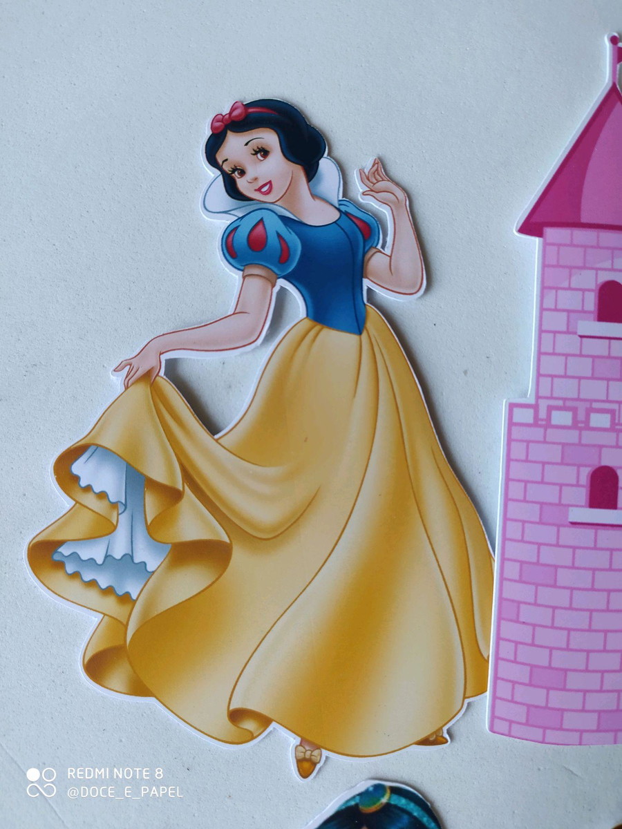 Arquivo corte Topo princesas Disney com numeral 5 e espelho - Imagem 3