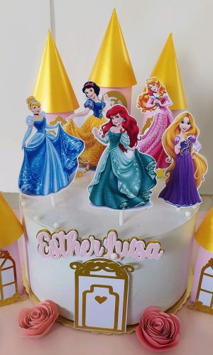 Arquivo corte Topo princesas Disney e castelo 003+brinde