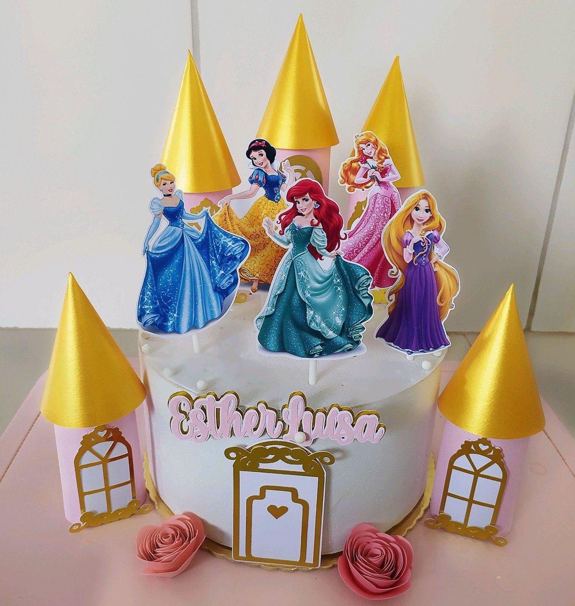 Arquivo corte Topo princesas Disney e castelo 003+brinde