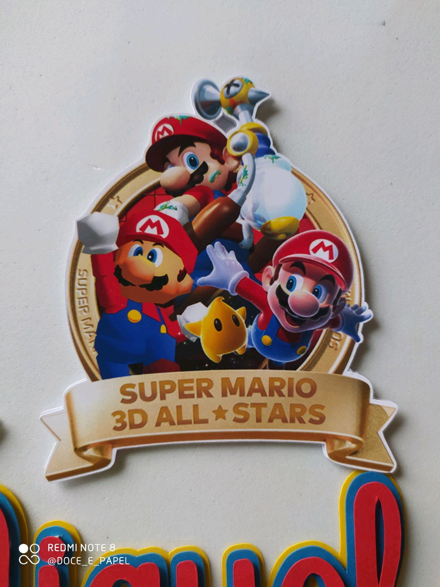 Arquivo corte topo super Mário Star+edição de nome - Imagem 2