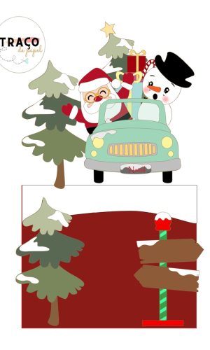 Arquivo de Carro Noel 100% Camada (digital) Topo
