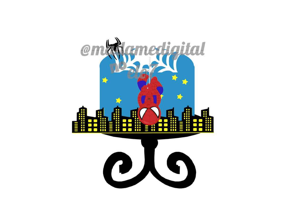 Kit com 5 arquivos de corte:01-HOMEM ARANHA TOPO DE BOLO