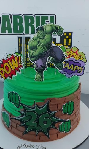 Kit com 5 arquivos de corte 03-HULK TOPO DE BOLO