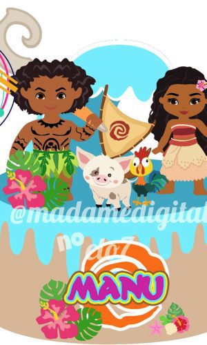 Kit com 5 arquivos de corte: 02-MOANA TOPO (CAMADAS)