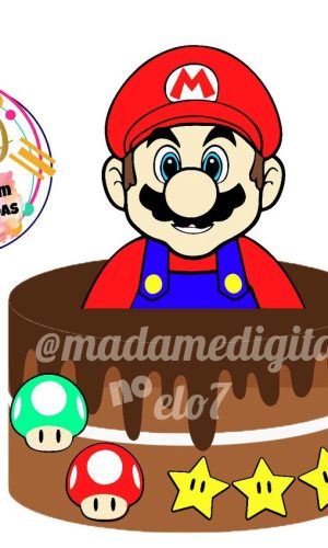 Kit com 5 arquivos de corte: 03-SUPER MARIO TOPO (CAMADAS)