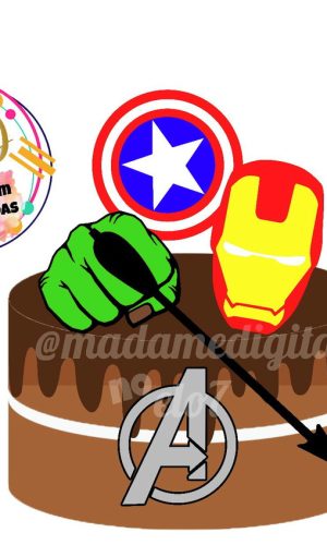 Kit com 5 arquivos de corte: 03-VINGADORES TOPO (CAMADAS)