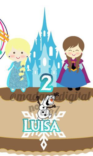 Kit com 5 arquivos de corte 07-FROZEN TOPO (100% em camadas)