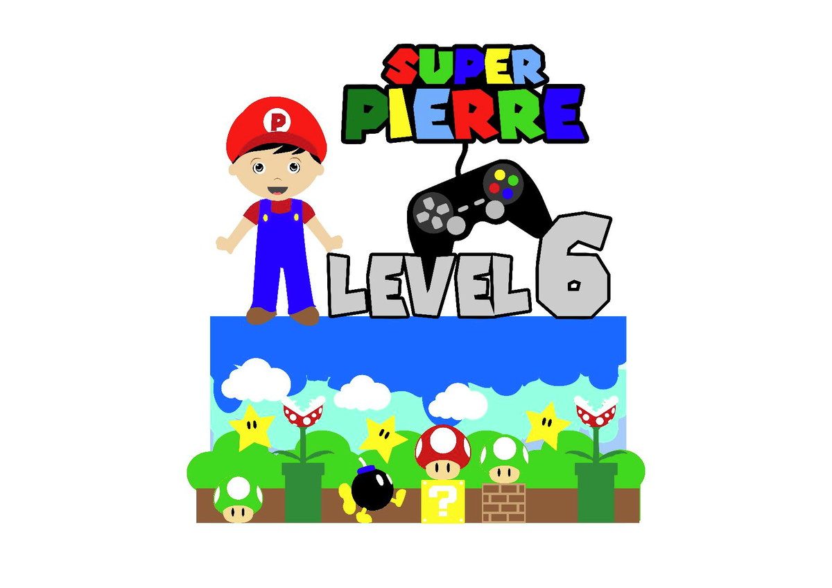 Kit com 5 arquivos de corte:08-SUPER MARIO TOPO CAMADAS