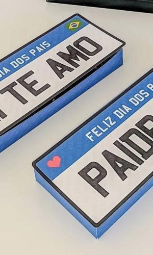 ARQUIVO CAIXA PLACA DE CARRO DIA DOS PAIS PARA DOCINHOS