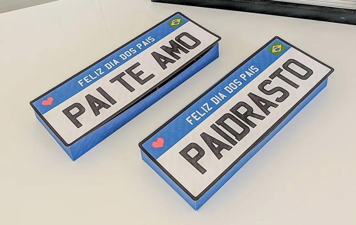 ARQUIVO CAIXA PLACA DE CARRO DIA DOS PAIS PARA DOCINHOS