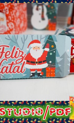 Arquivo de corte Caixa porta kit kat Natal