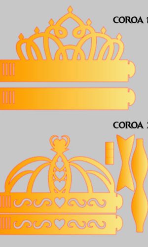 Arquivo de Corte Digital Coroa 3D + BRINDE