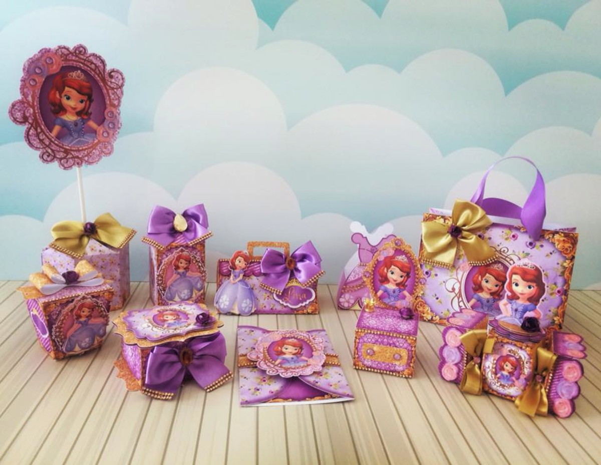 Arquivo de Corte Digital Topo de Bolo E KIT Princesa Sofia - Imagem 2