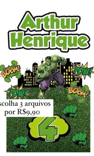 ARQUIVO DE CORTE DIGITAL - TOPO DE BOLO HULK