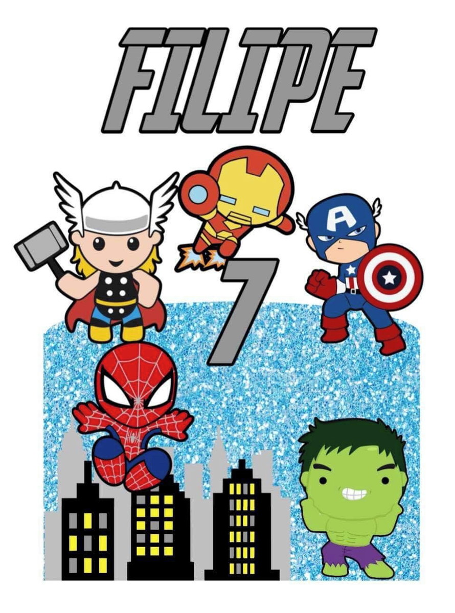 4 Arquivos de Corte Digital - Topo de Bolo os Vingadores