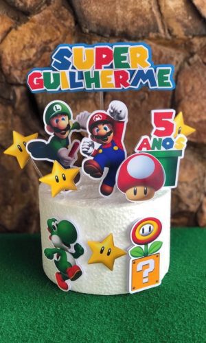 Arquivo de Corte Digital - Topo de Bolo Super Mario