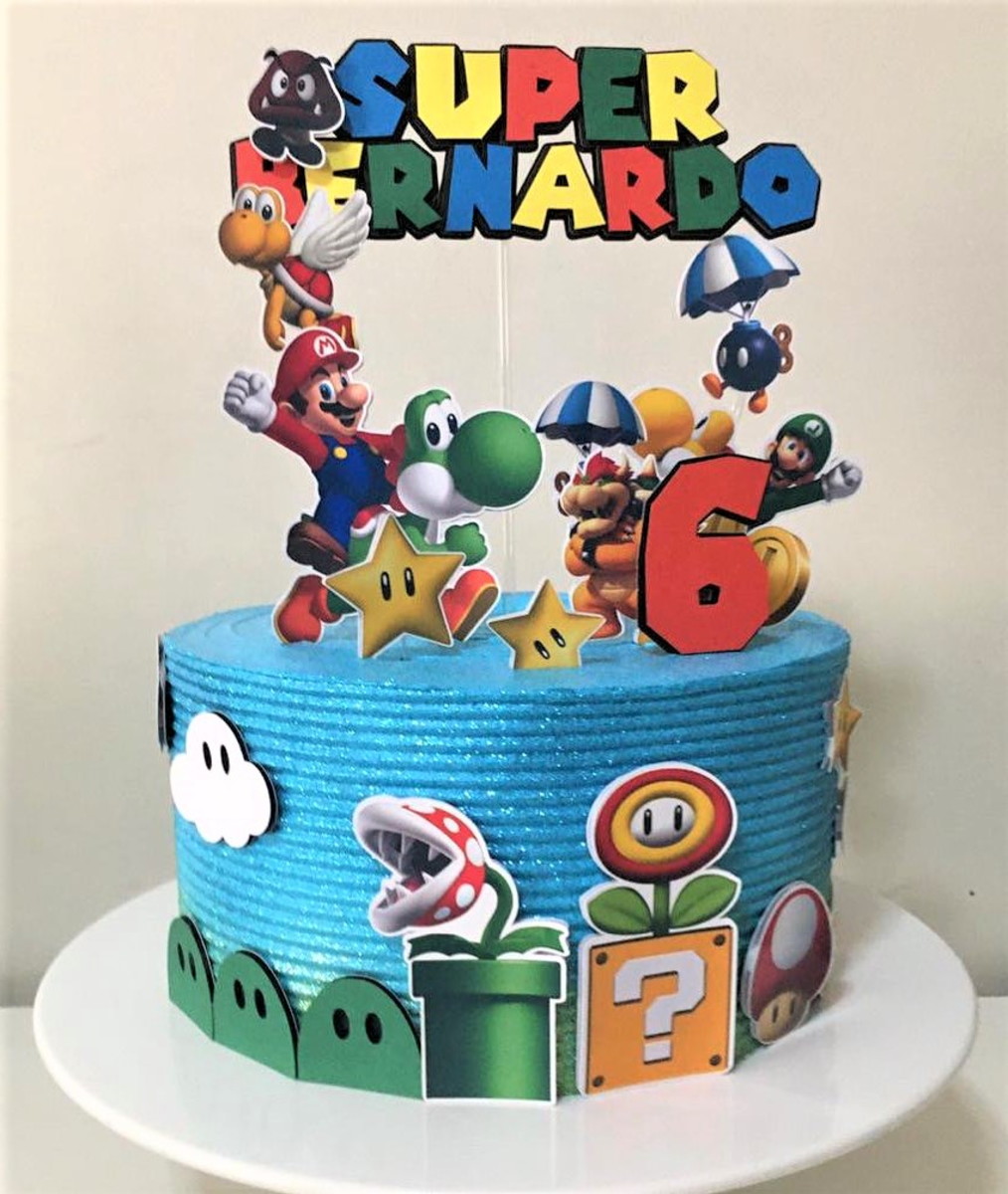 4 Arquivos de Corte Digital - Topo de Bolo Super Mario - Imagem 3