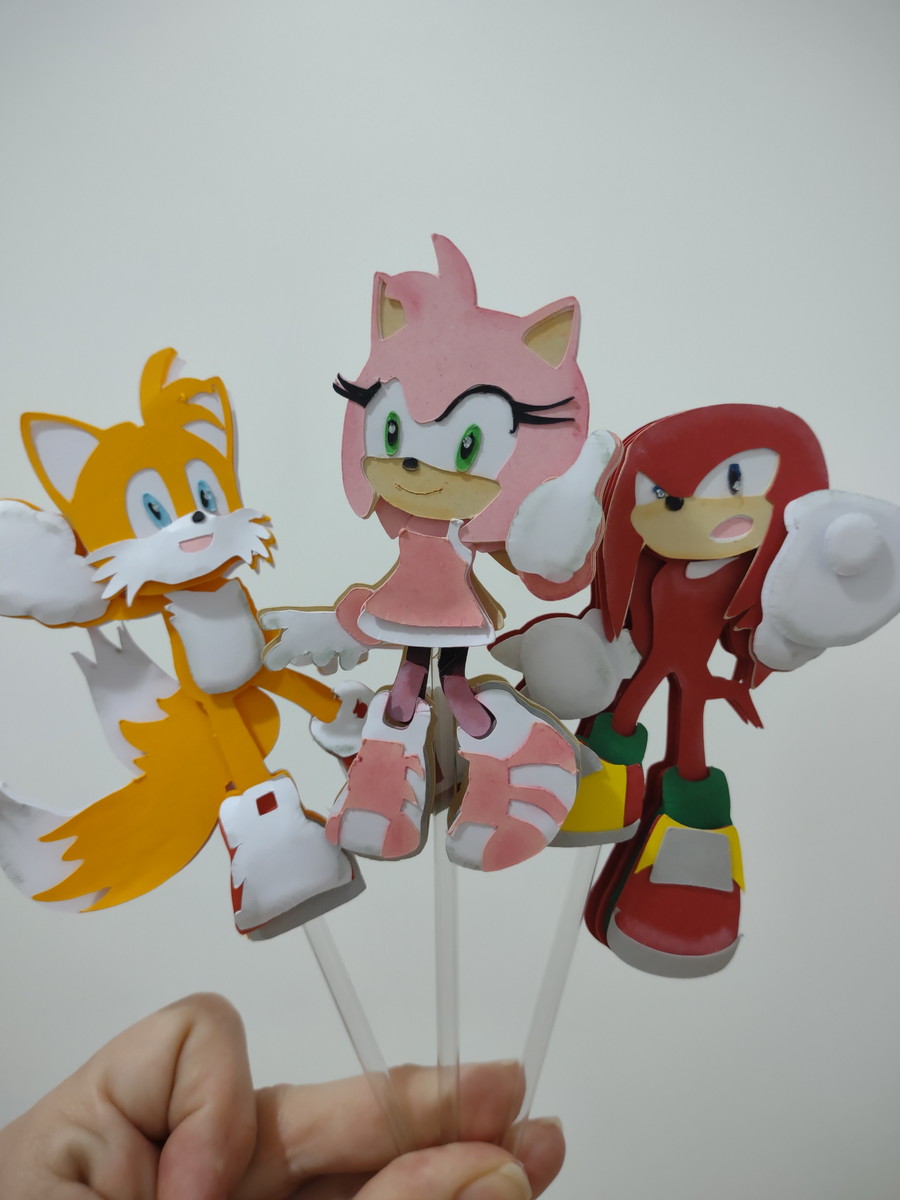 Arquivo de corte em camadas topo de bolo Sonic - Imagem 3