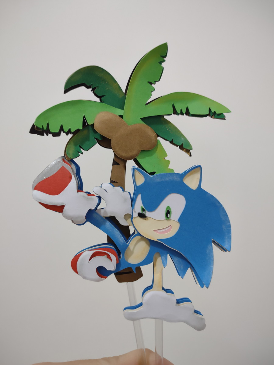Arquivo de corte em camadas topo de bolo Sonic - Imagem 4