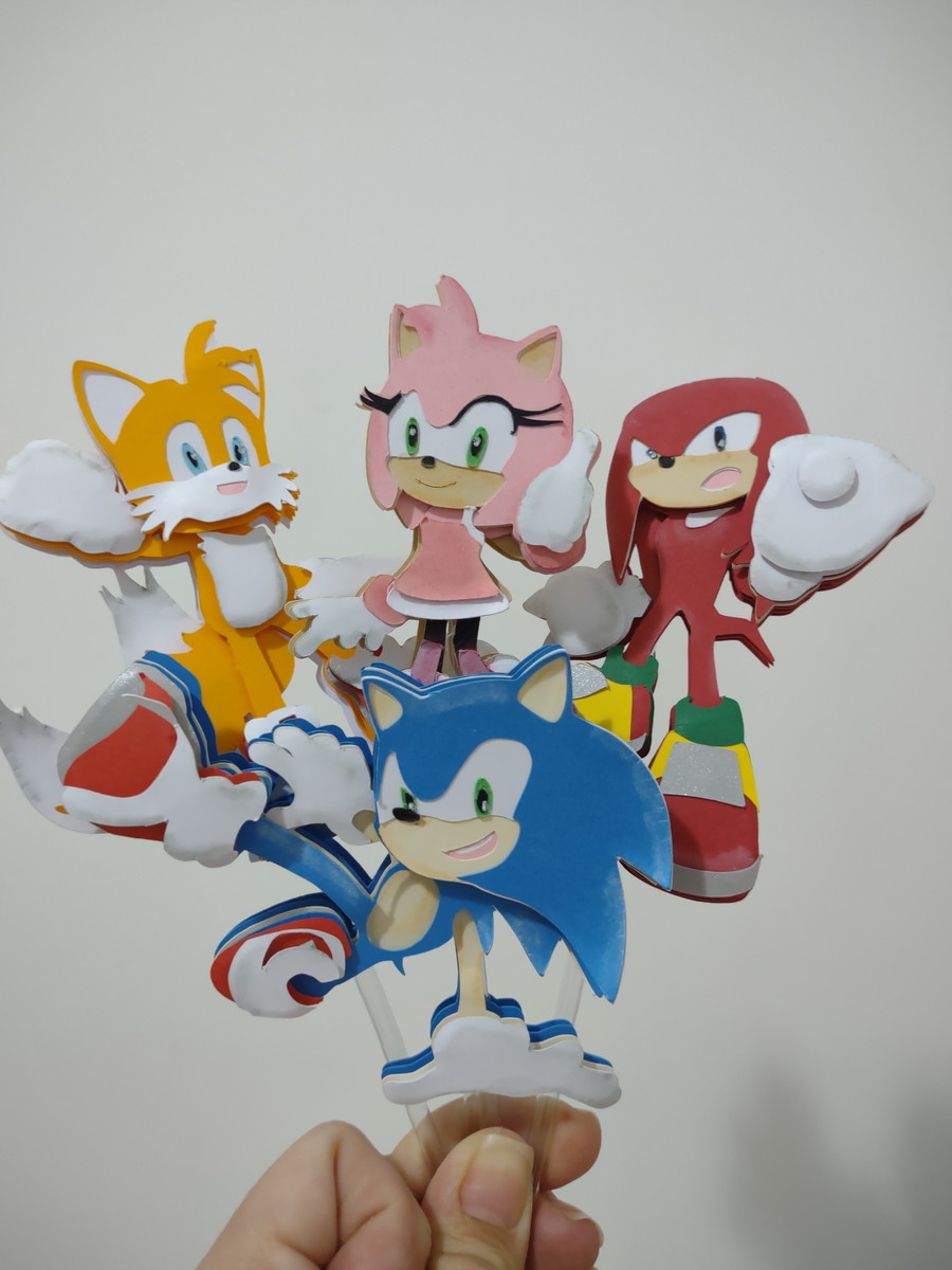 Arquivo de corte em camadas topo de bolo Sonic - Imagem 2