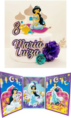 Arquivo De Corte Kit Princesa Jasmine Topo e Painel Studio