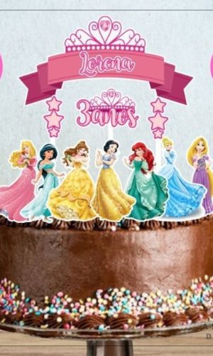 Arquivo de Corte para Silhouette Topo de Bolo Princesas