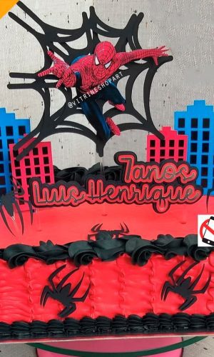Arquivo de Corte Topo de Bolo Homem Aranha Bolo Retangular