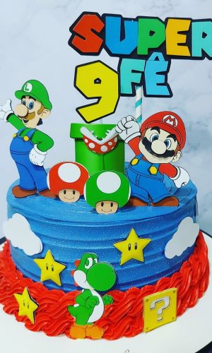 Kit c/5 arquivos de corte:06-SUPER MARIO TOPO DE BOLO CAMADA