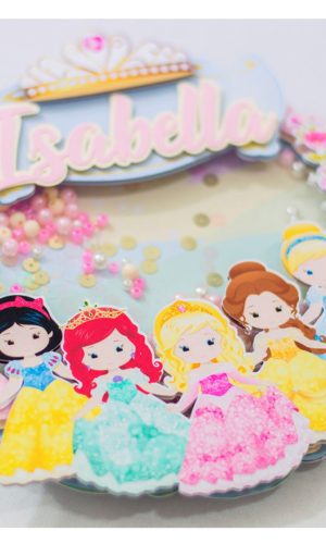 Arquivo de Corte Shaker Topo de Bolo Princesas Disney