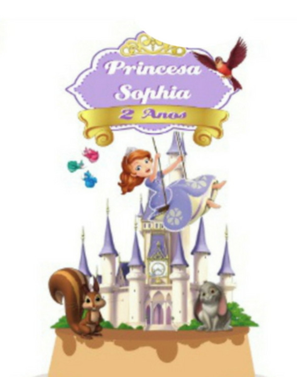 Arquivo de Corte - Topo de bolo Princesa Sofia 1