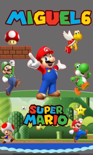 Arquivo de corte silhouette - Topo de bolo Super Mario