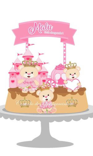 Arquivo de Corte Silhouette e Teroura Ursa Princesa-Topo