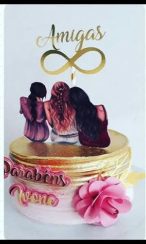 Arquivo de Corte Studio - Topo de Bolo Amigas Infinito (276)