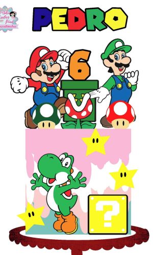 Arquivo de Corte Topo Bolo Super Mario Camadas