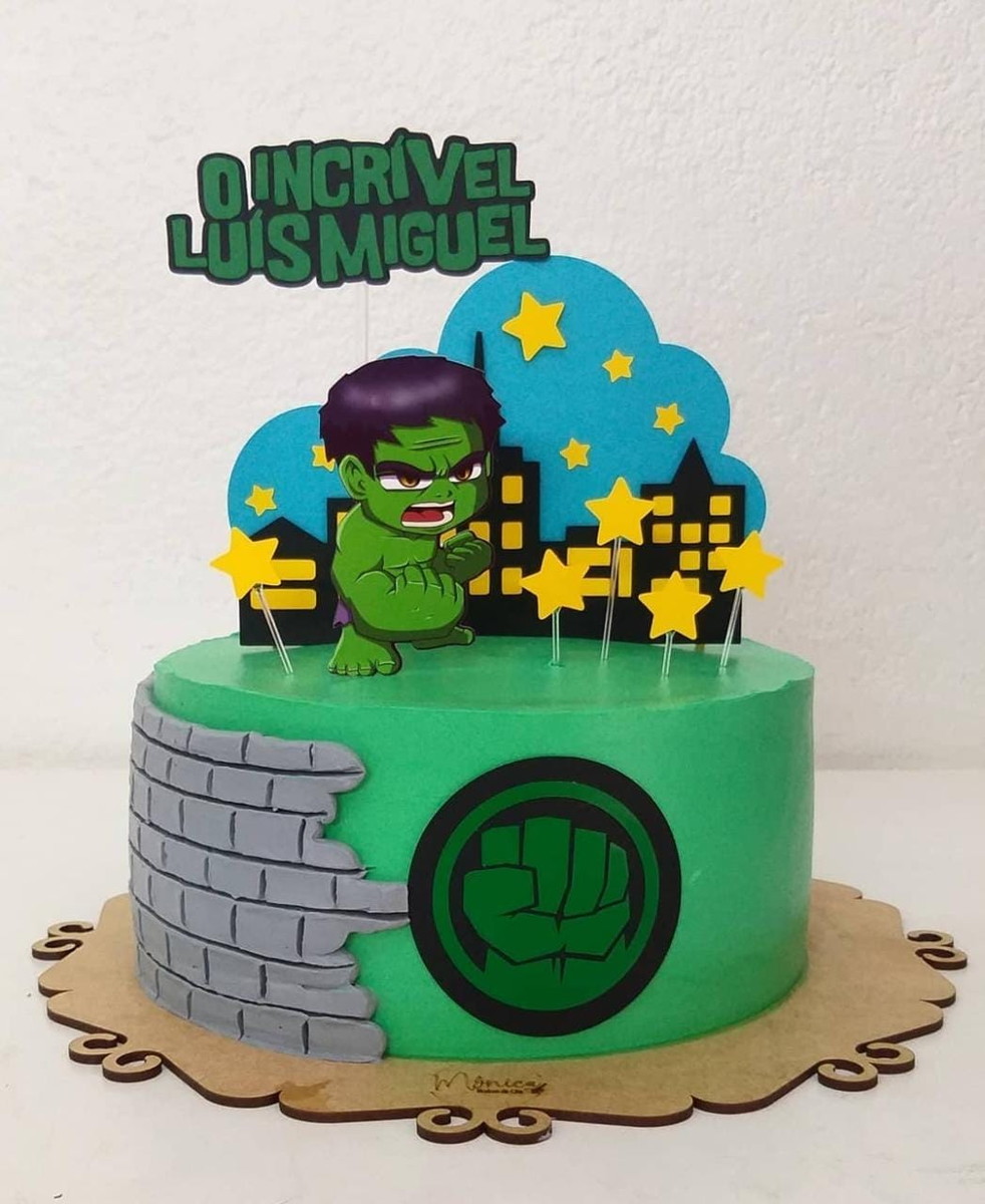 Arquivo de corte Topo bolo Hulk (Kit leve 4)