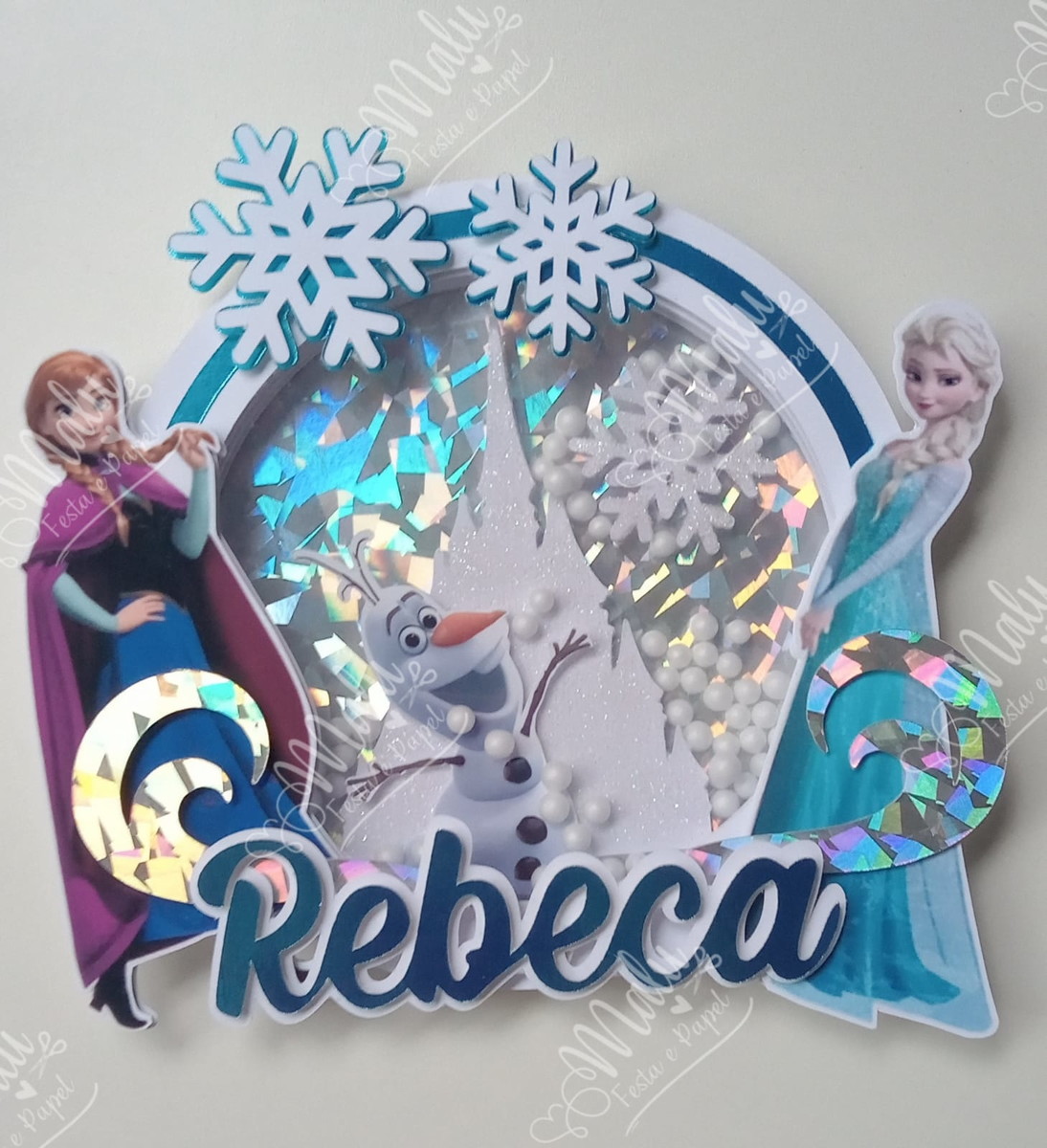 Arquivo de Corte Topo Bolo Shaker Tema Frozen - Imagem 2