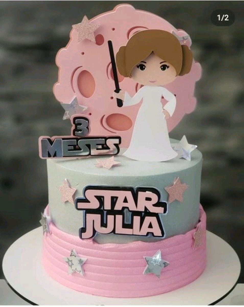Arquivo de corte topo bolo star wars princesa leia cute