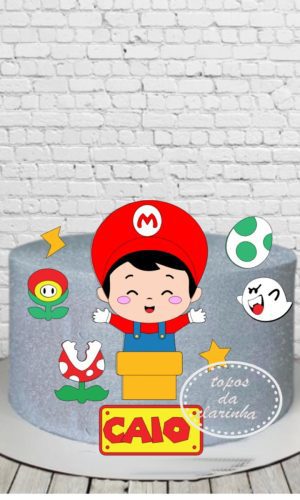 Arquivo de Corte Topo Bolo Super Mario Baby Camada