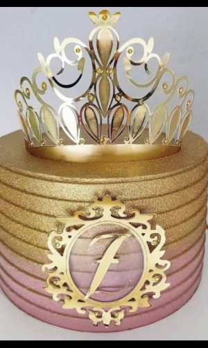 Arquivo de Corte Topo de Bolo 3d Coroa de Princesa Stu e pdf